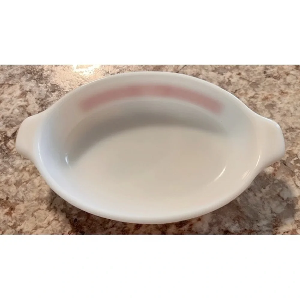 Vintage‎ Red Revel Floral Leaf Au Gratin Dish Pyrex